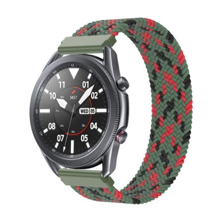 Elastinen nailon kellohihna Samsung Galaxy Watch 4:lle - Musta / Vihreä / Punainen Koko: Xl Multicolor