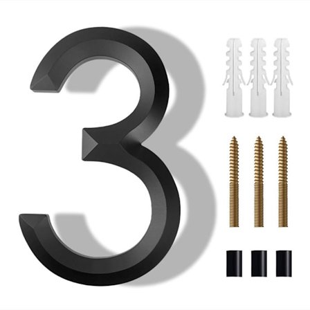 8" flytende husnummer Moderne husnummer 3 3