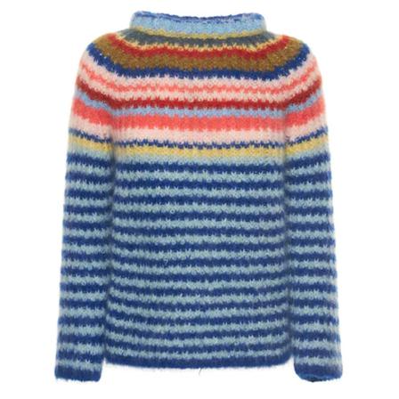 Weekend Round-neck Strik Blå, Dame Striktrøjer