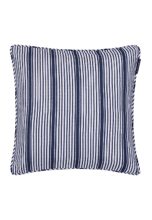 Lexington Classic Striped Organic Cotton Twill Pillow Cover Kuddfodral Unisex Vit 50X50