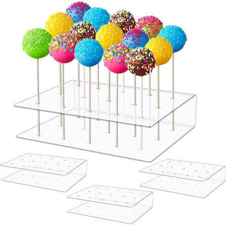 Lollipop-holder 4 stykker Akryl Cake Pops Display 15 hull Tran