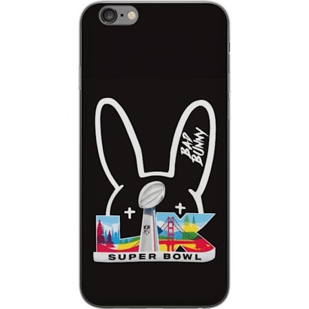 Kompatibelt Mobildeksel til Apple iPhone 6s Plus Bad Bunny portrett med åpen skjorte, tatoveringer og krøllete hår i stilfull motefotografering