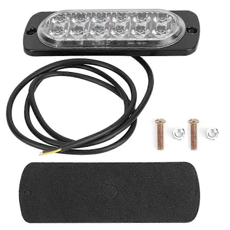 12-24V Lastbil Bil 12 LED Blitz Strobe Nødlys Blinkende Lys Rød/Blå