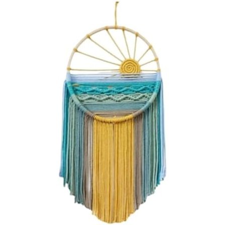 30x60cm Auringonlaskun Makrame-seinävaate, Tapetti Dreamcatchers Seinätaide Makrame Auringon Seinäkoriste Käsintehty Kudottu Boho Tapetti