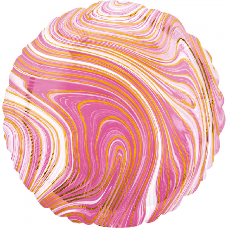 Heliumballong rund marmorerad - rosa - Dukning & Dekoration - Kalaslagret.se