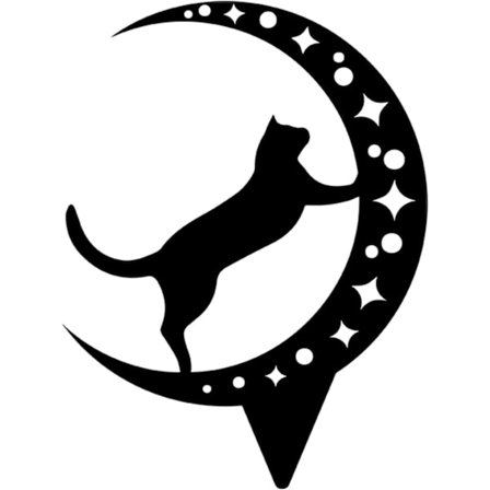 2025 Lämplig Svart Kattsilhuett Hög, Dekorativ Metall Katt Trädgårdshög