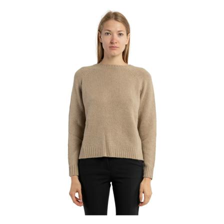 Max Mara Weekend Round-neck Stickat brun, Dam Stickade tröjor & koftor, Dam, Storlek: S