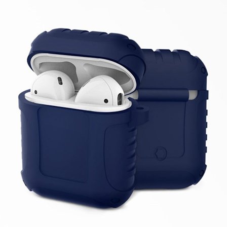 Airpods stødabsorberende silikone etui - Mørkeblå