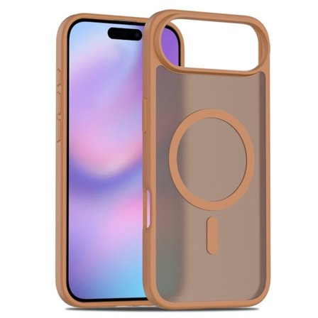 Kompatibel med iPhone 17 Air-deksler, finporete matte flytende deksler, hudfølelse magnetiske anti-fall deksler, oransje iPhone 17 Air