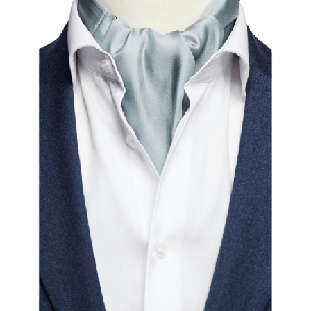John Henric Silk Single Pointed Ascot Plain Kostymtillbehör Herr Grå ONESIZE