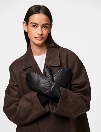 Pieces Pcnellie New Leather Mittens Noos - Black - L