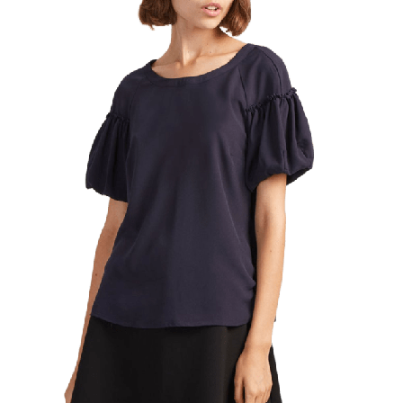 French Connection Puff sleeve blouse Skjortor Dam Blå XS