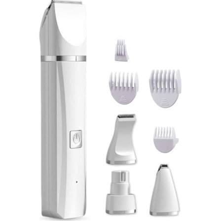 4-i-1 Hundetrimmer til Tyk Pels, Trådløs, 7 Tilbehør, med Neglefil, Støjsvag, Lydløs Hundehårstrimmer_qq