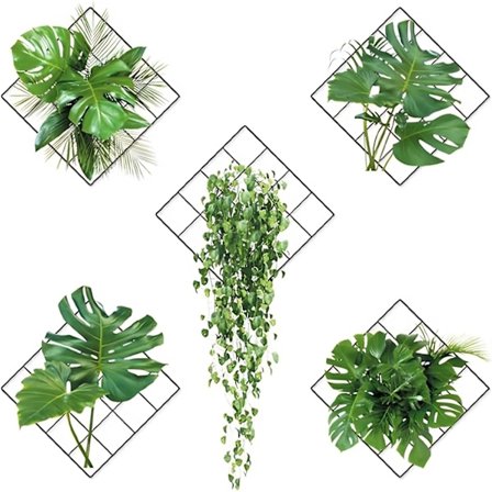 3D Grønne Planter Veggklistremer Sett - 3D Grønne Planter Veggklistremer - Veggdekorasjon for Stue Soverom Kjøkken
