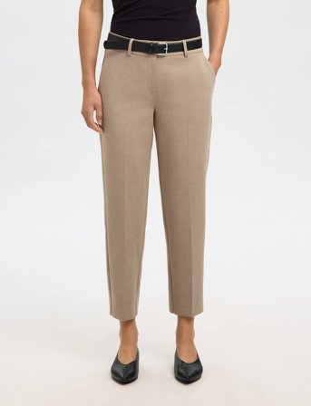 Selected Slfrita-Ria Mw Crop Pant Camel Mel Noos - Beige - 44