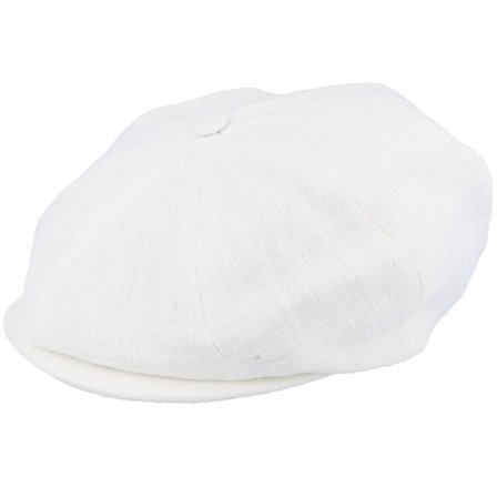 CTH Ericson - Hvid flatcap Kasket - Branson Ramie Off-White Flat Cap @ Hatstore