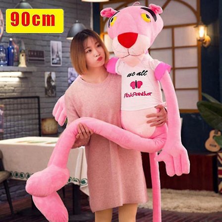 Vaaleanpunainen pantteri pehmolelu pehmeä täytetty eläinnukke lapselle lapsille tytölle naiselle A