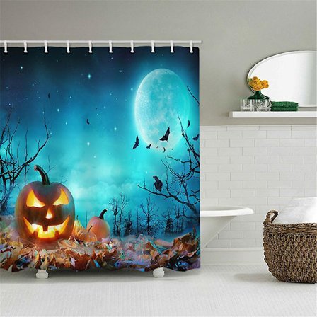 Lykta Halloween Duschdraperi Badrumsdekoration 180x180cm