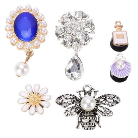 Øjespænde Perle Strass Holdbar Mode Aftagelig Legering Sko Klemme Hår Tilbehør Sæt Måltid 1 (6stk Pakker)