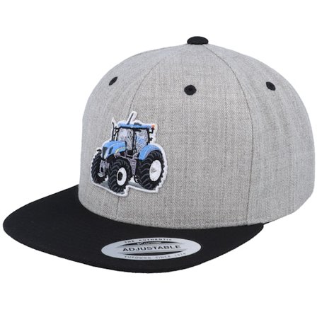Kiddo Cap - Grijs snapback Cap - Blue Tractor Heather Grey/Black Snapback @ Hatstore