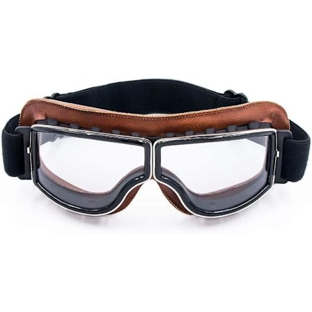Motorcykelbriller Vintage Pilot Læder Kørebriller Scooter Atv Off-road Anti-scratch Støvsikre Briller