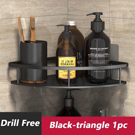 Hörn Dusch Caddies Badkar Organizer Hylla SVART TRIANGEL black triangle 1pc