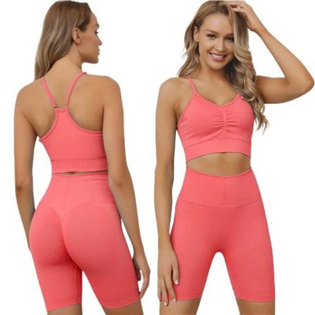 Seamless Sport BH Topp Korall Gymshout