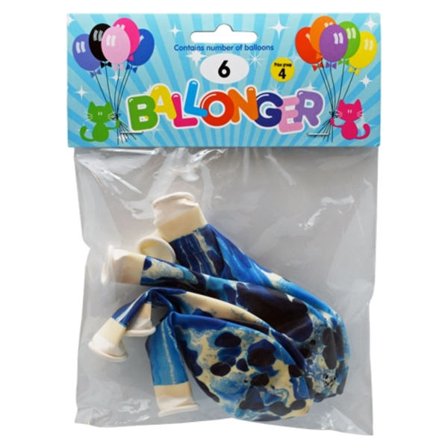 Balloner 30 cm Marmor Blå 6-pak