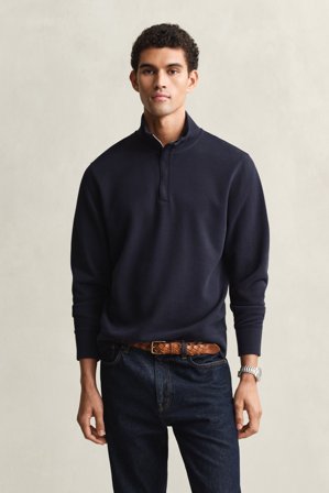 GANT Herren Sacker Rib Sweatshirt mit Reißverschlusskragen (4XL) Marineblau