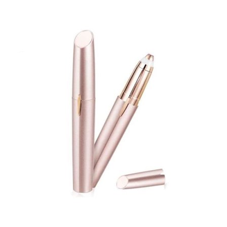 (Rosaguld) Elektrisk øjenbrynspen, smertefri øjenbrynsskraber, smertefri hårfjerner til damer, batteridrevet, rosaguld