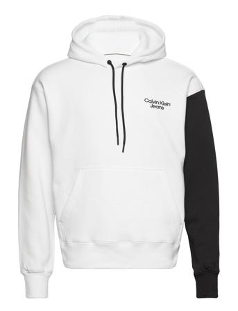 Stacked Colorblock Hoodie Hettegenser Genser Hvit Calvin Klein Jeans