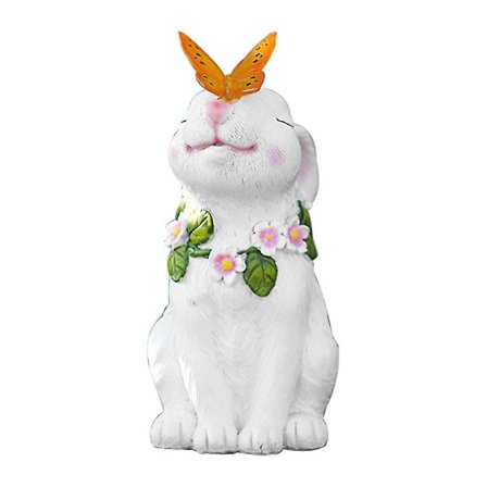 Utendørs Kaninfigur Ornament Solcellelysende Kanin Dekor Utendørs Lysende Dekor