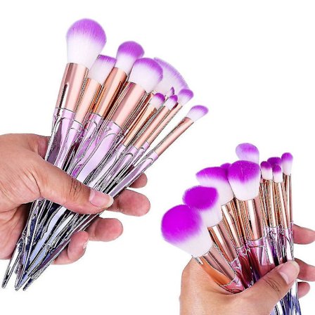 12 stk. Spiral Makeup Pensler Kunstig Fiber Lilla Kosmetik