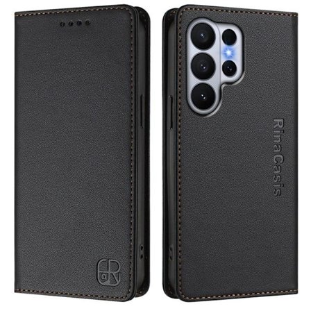 RINACASIS Samsung Galaxy S26 Ultra Plånboksfodral Konstläder RFID Skydd - Svart