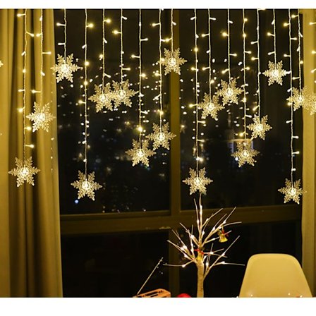 Gradient LED Lyslenke Blinkende Snøshow Jul Bryllupsfest Høytidsdekorasjon Varm Hvit 4m