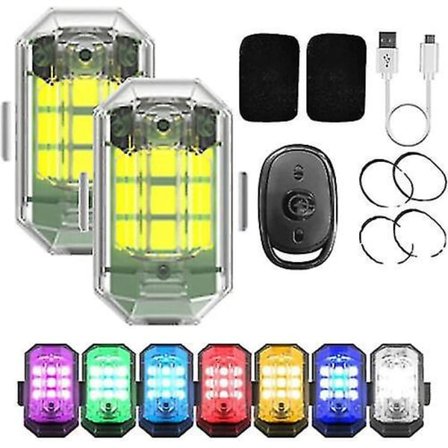 Hög ljusstyrka trådlös LED-strobe-ljus, 7 färger uppladdningsbara blinkande lampor