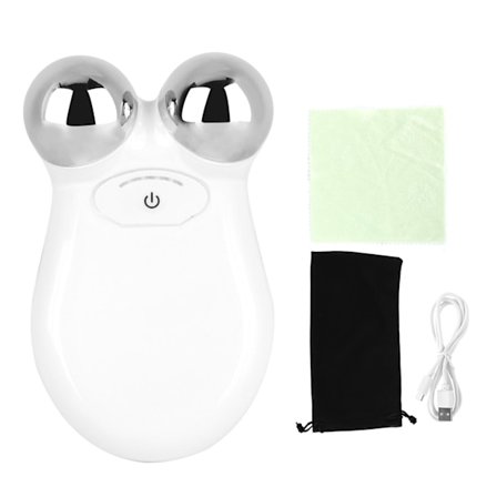 Mikrostrøm skjønnhetsapparat Mini USB-lading Hudpleie Reduser rynker Forbedre hudtone Ansiktsmassasjeapparat