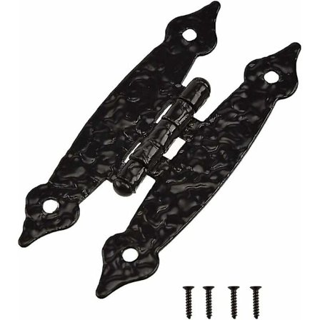 Sort Antik Jern H Kabinet Hængsel Plan Hammercraft Dørhængsel 89*36mm/ 10 stk