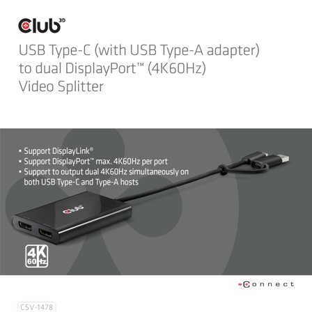 Club 3D Usb Type-C (With Usb Type-A