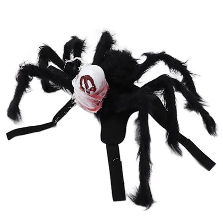 Halloween Edderkopp Hund Katt Kostymer - Myk Plysj Justerbar Kjæledyrdrakt med Malt Ansikt