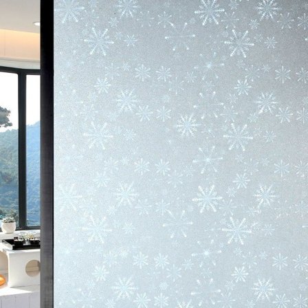 IC Snøflak enkel dekorasjon selvklebende frostede klistremerker