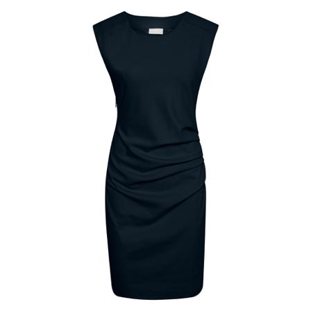 Kaffe Round-Neck Kjole Blå, Dame