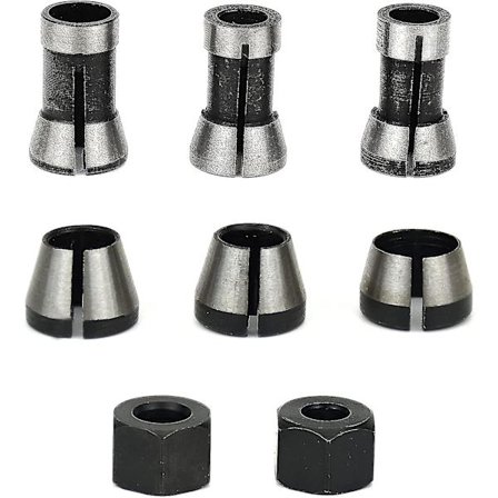 6 kpl Jyrsinkäyttöinen Chuck, 6mm 6.35mm 8mm Kollet-Jyrsinkäyttöinen Chuck, Puujyrsinkäyttöinen Chuck