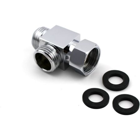 Duscharm i mässing 3-vägsomkastare T för slang Standardanslutning - G1/2 " Handduschsystem Reservdel Duschflödeskontroll Omkastare