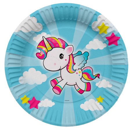 Yksisarvinen Pahvilautaset Sininen 8-pack