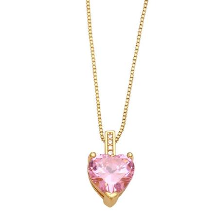 Kaulakoru Vintage Zirkoni Heart Stud Muotikorut Ac9060 Pink