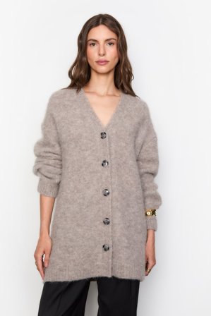 CAMILLA PIHL - Paula Knit Cardigan - Taupe Melange SizeXXL