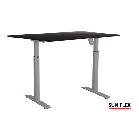 SUN-FLEX Bord I höj/sänk 120x80 grå/svart - Lyreco - Kontorsmöbler och inredning - Bord och hurtsar - Skrivbord - Höj/sänkbar
