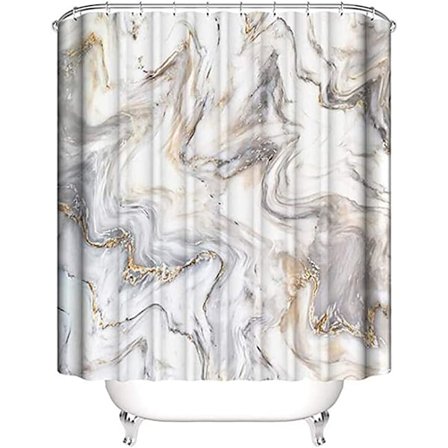 Mögelbeständig duschdraperi (marmormönster beige 120 * 180cm) wat
