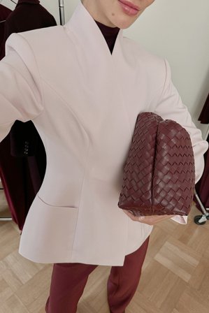 Janka Polliani x NA-KD Skräddarsydd blazer - Figursydd kavaj - Rosa - EU 34